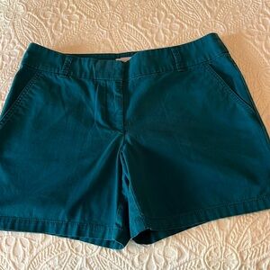 Loft Outlet Teal cotton shorts.